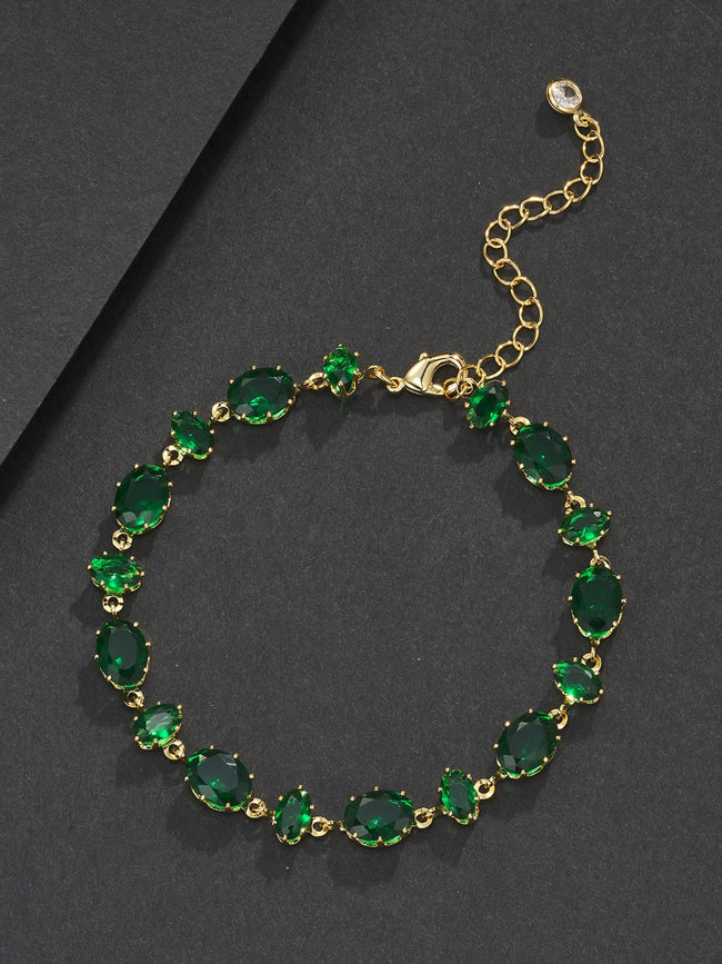 Green Oval Gemstone Bracelet Hover Image