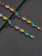 7mm Multicolor Oval Gemstone Bracelet