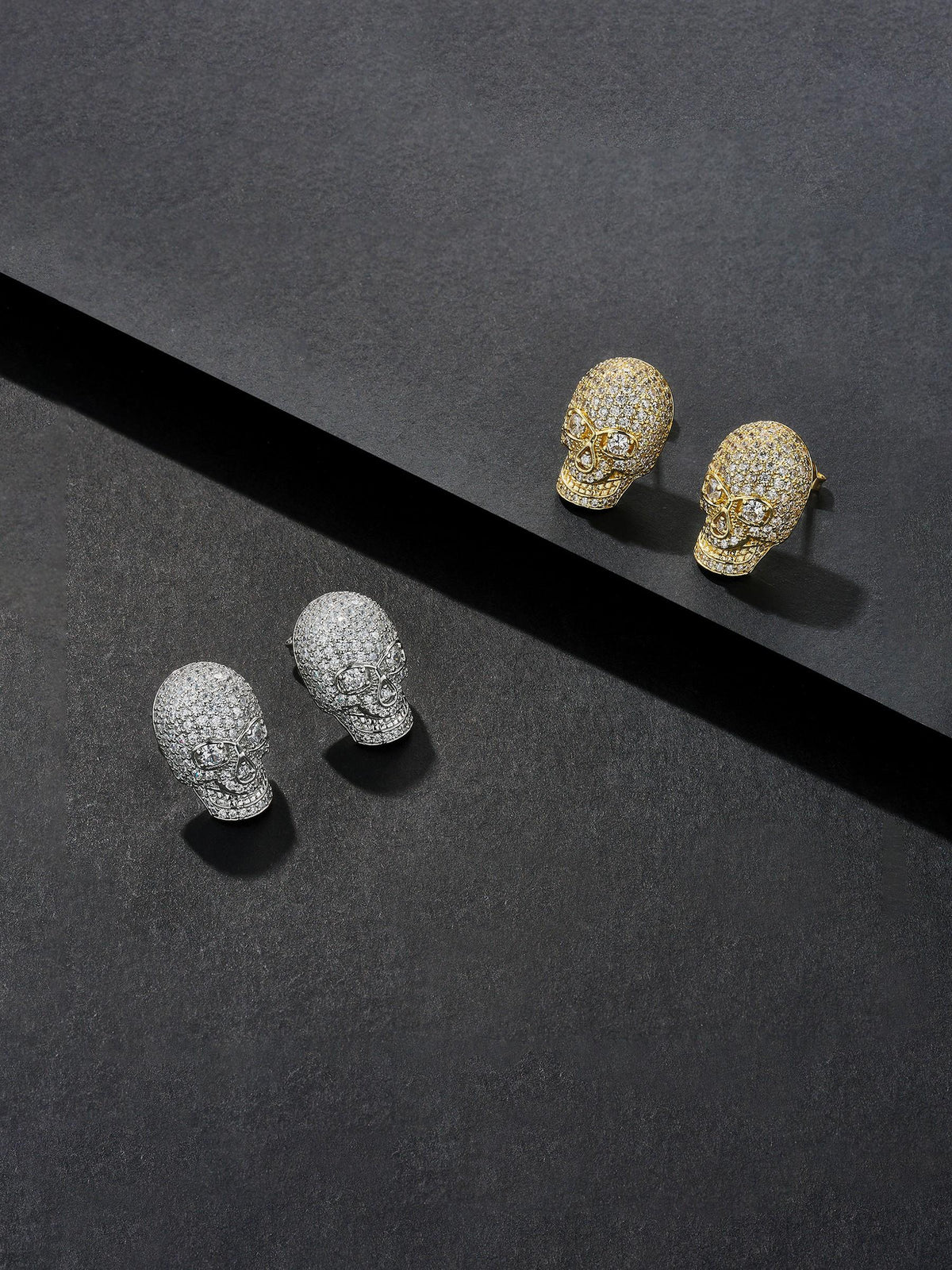 Iced Skull Stud Earrings