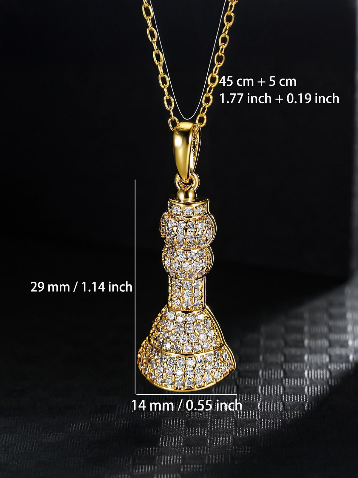 3D Queen Chess Piece Pendant