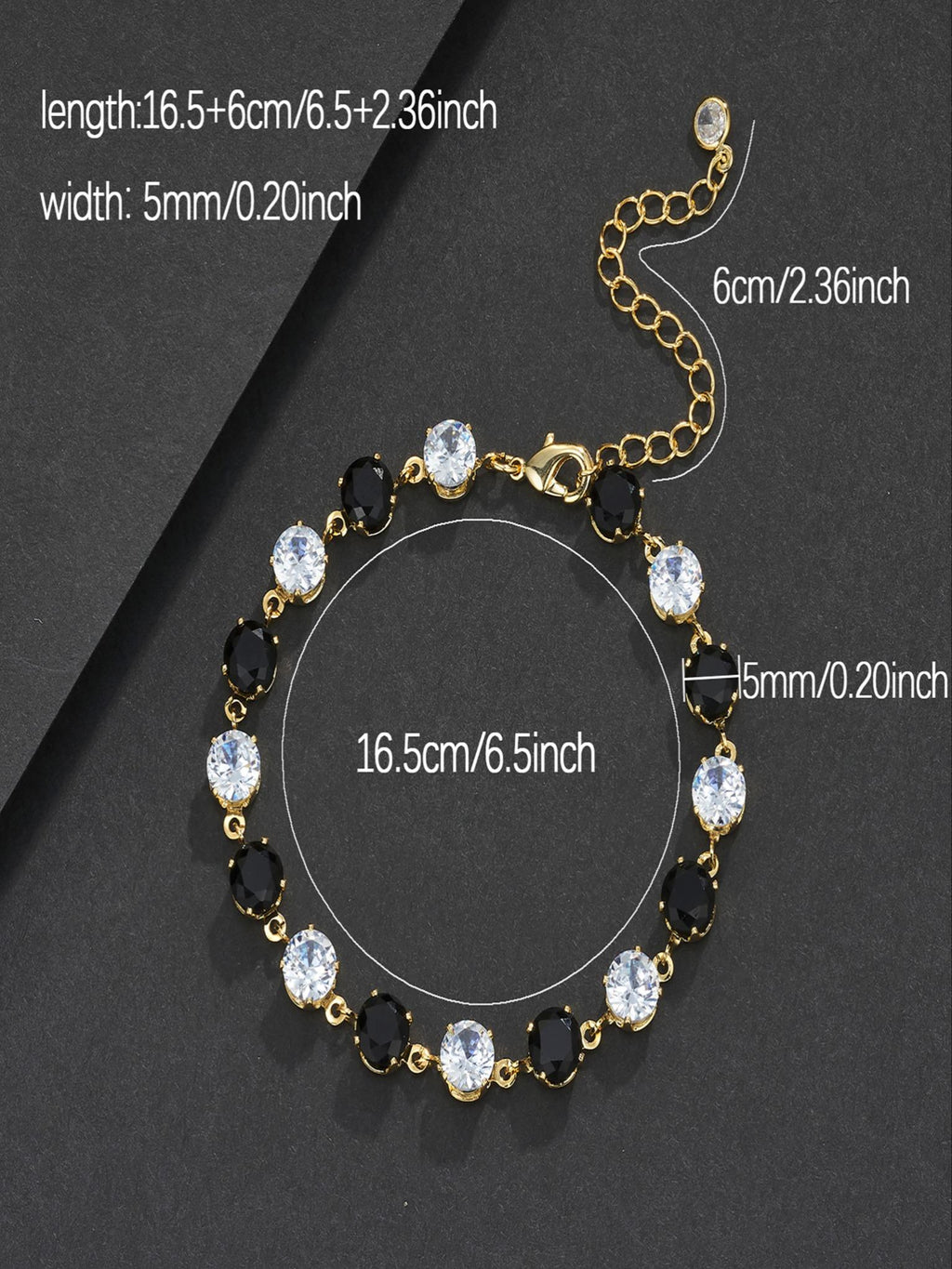 5MM Black Round Tennis Bracelet