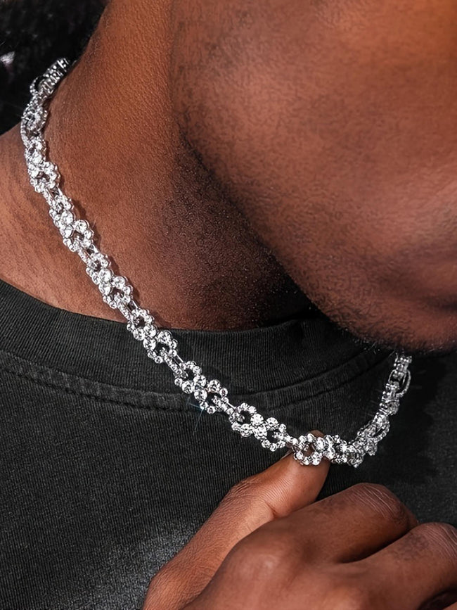 Iced Infinity CZ Cuban Link Necklace Main Image