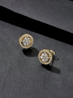Iced Round Cluster Stud Earrings