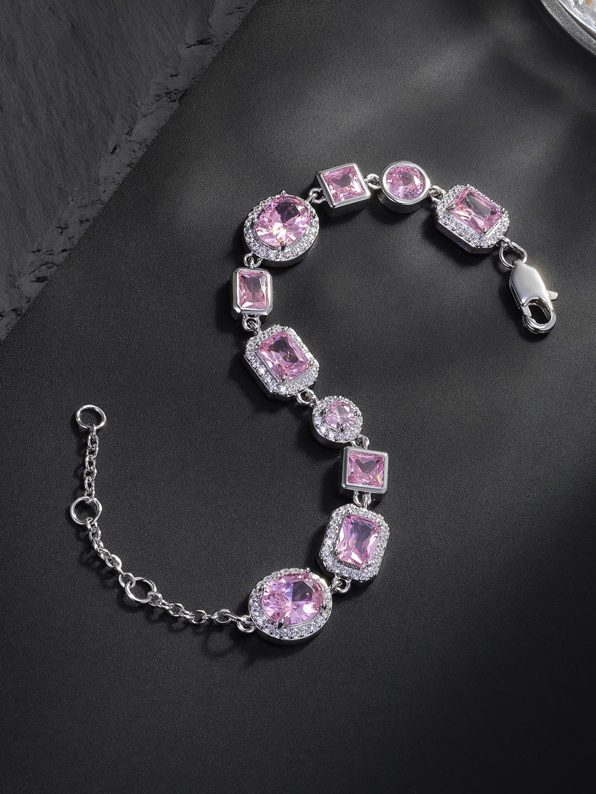 12mm Pink Baguette Bracelet