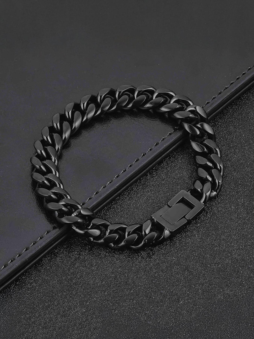 10MM Black Cuban Link Bracelet