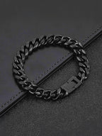 10MM Black Cuban Link Bracelet