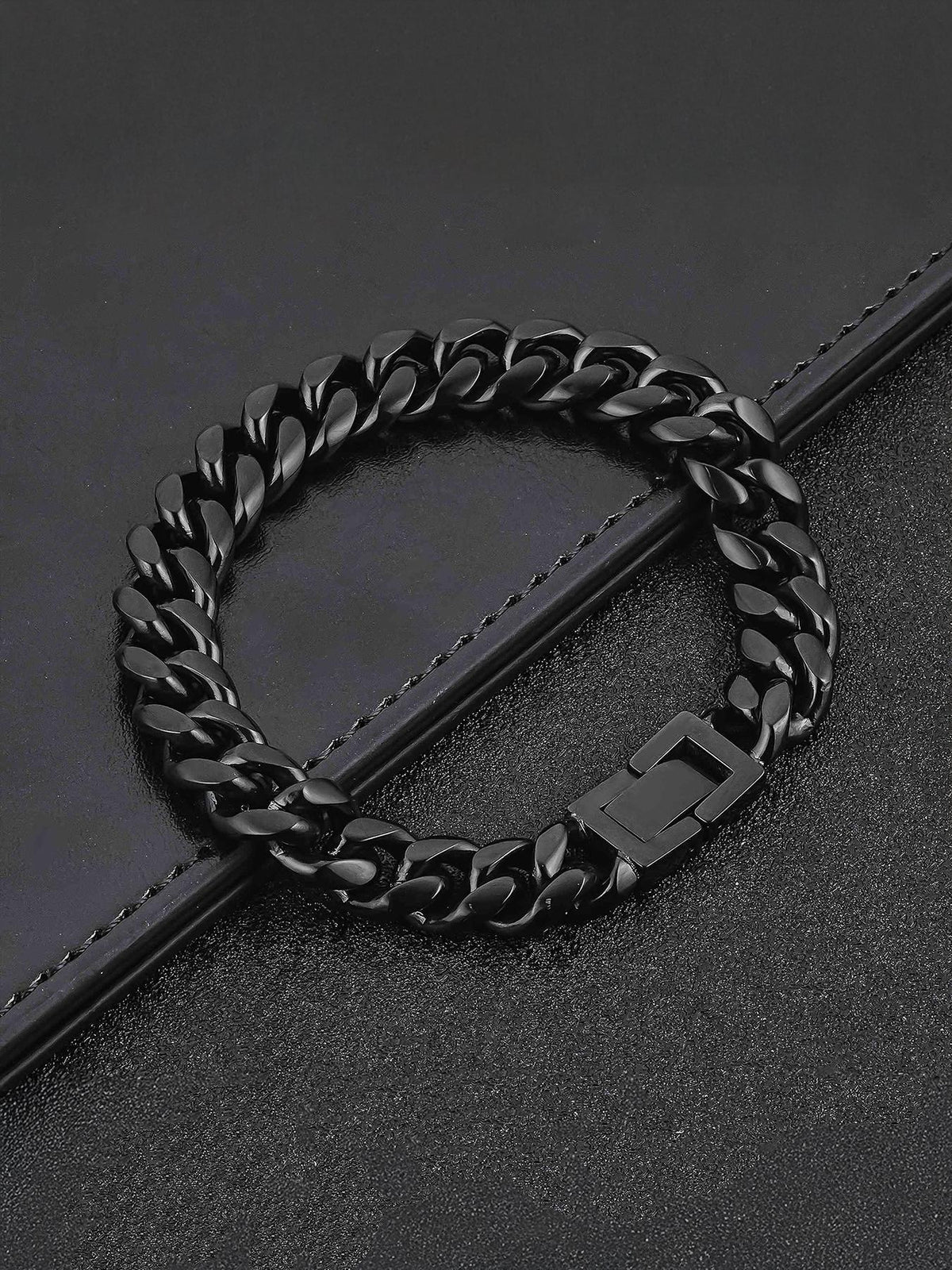 10MM Black Cuban Link Bracelet