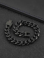 10MM Black Cuban Link Bracelet