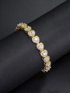 White CZ Heart Tennis Bracelet