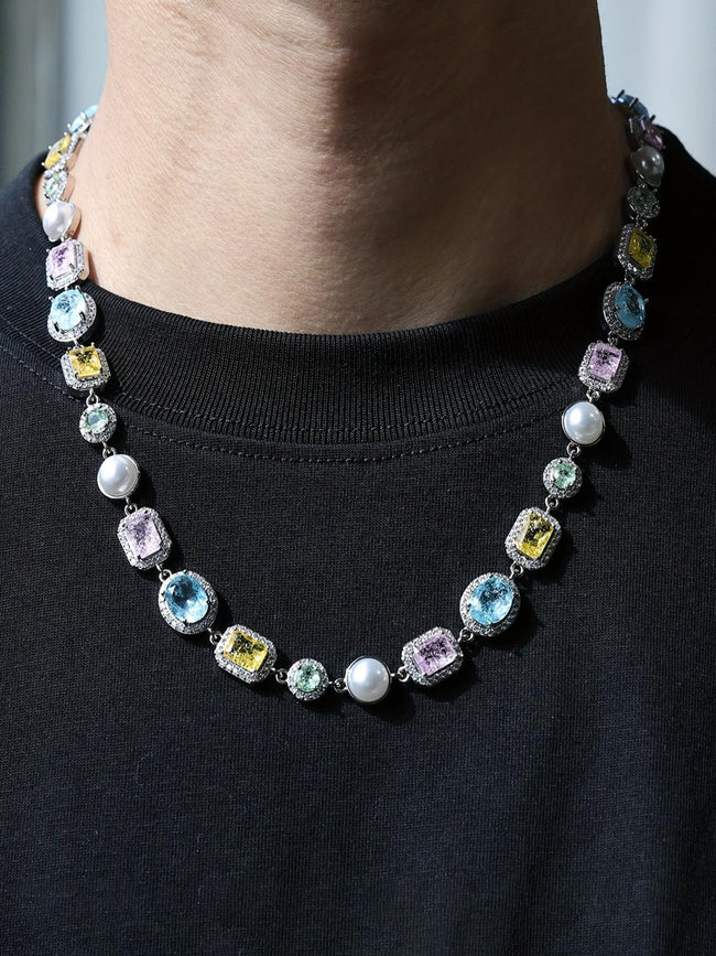 Geometric Color CZ Chain Hover Image