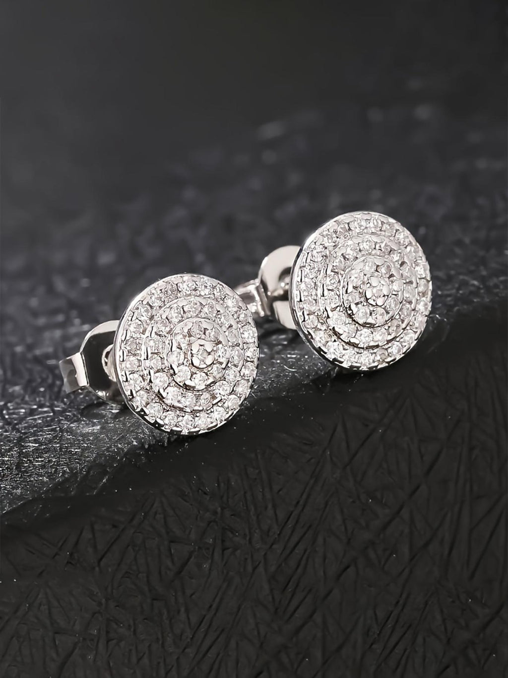 Iced Arc Hoop Earrings