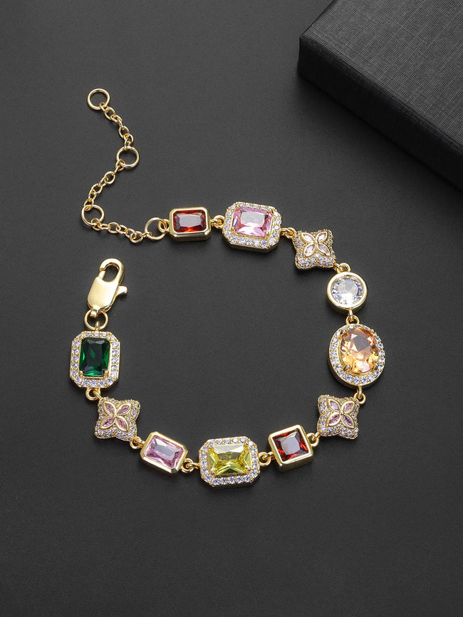 Flower Cross Tennis Bracelet Main Image