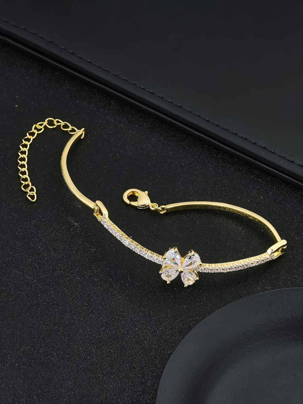 Multicolor Flower CZ Statement Bracelet