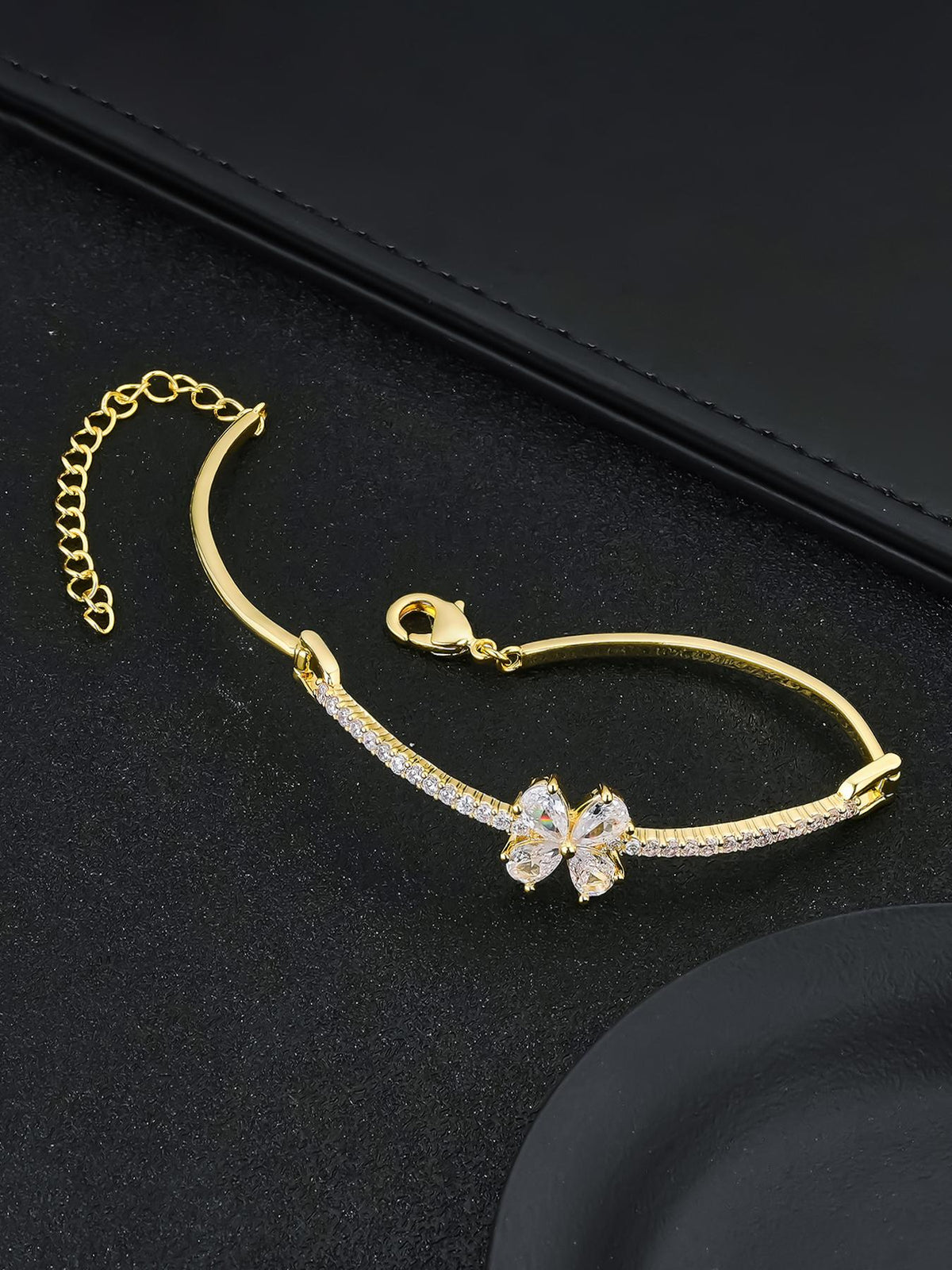 Multicolor Flower CZ Statement Bracelet