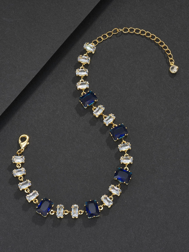 9mm Blue Baguette Bracelet Main Image