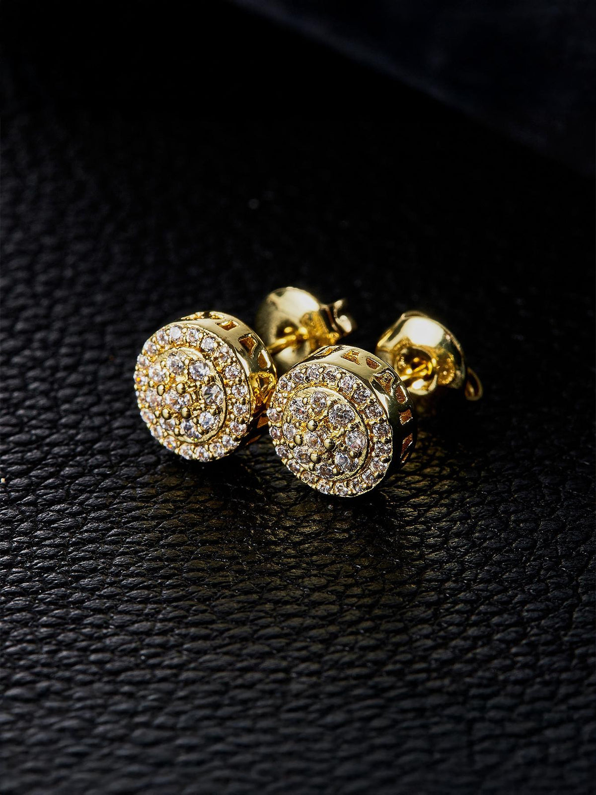 Round Iced CZ Earring Set