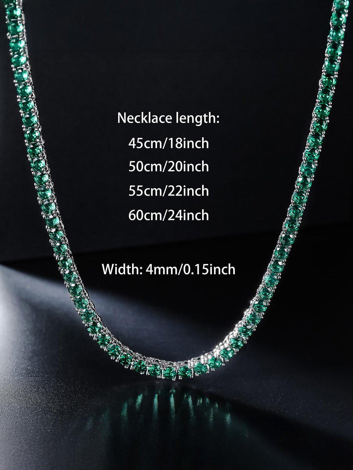 4mm  Green CZ Tennis Chain