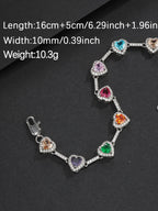Multicolor Heart CZ Bracelet
