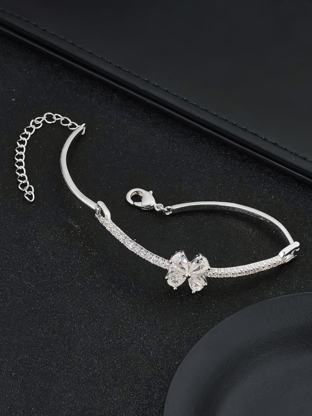 Multicolor Flower CZ Statement Bracelet