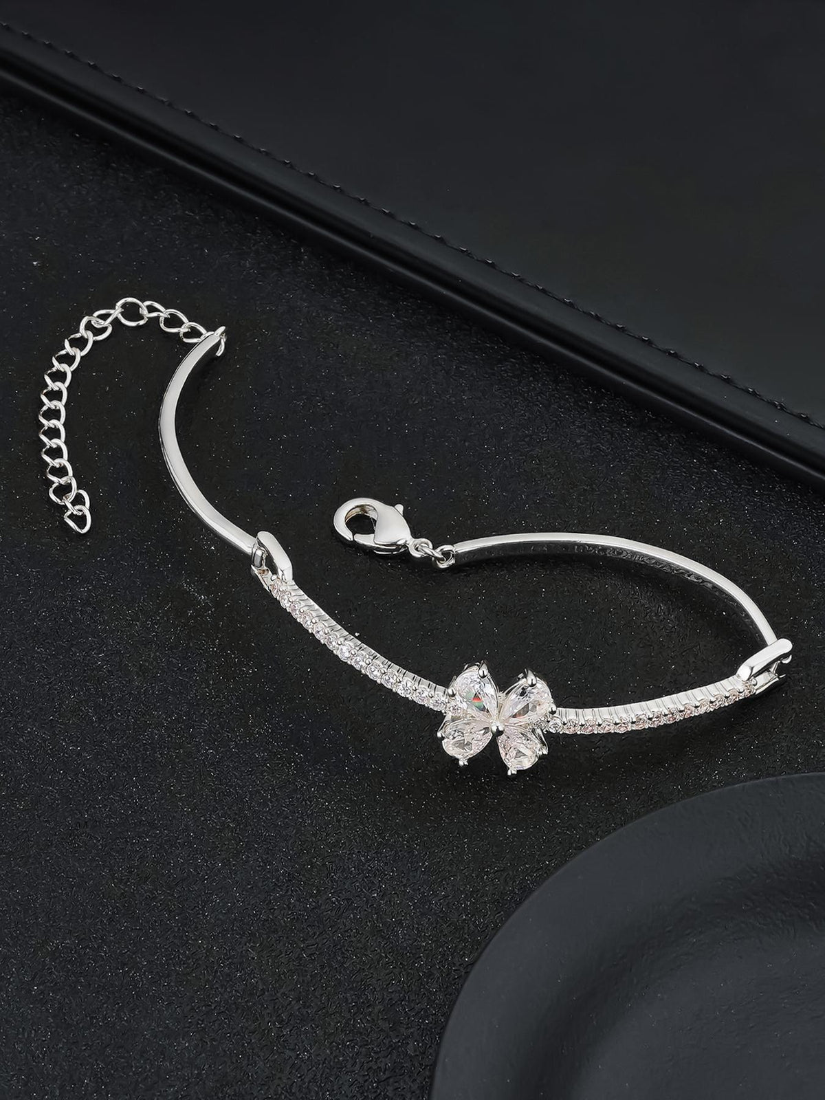 Multicolor Flower CZ Statement Bracelet
