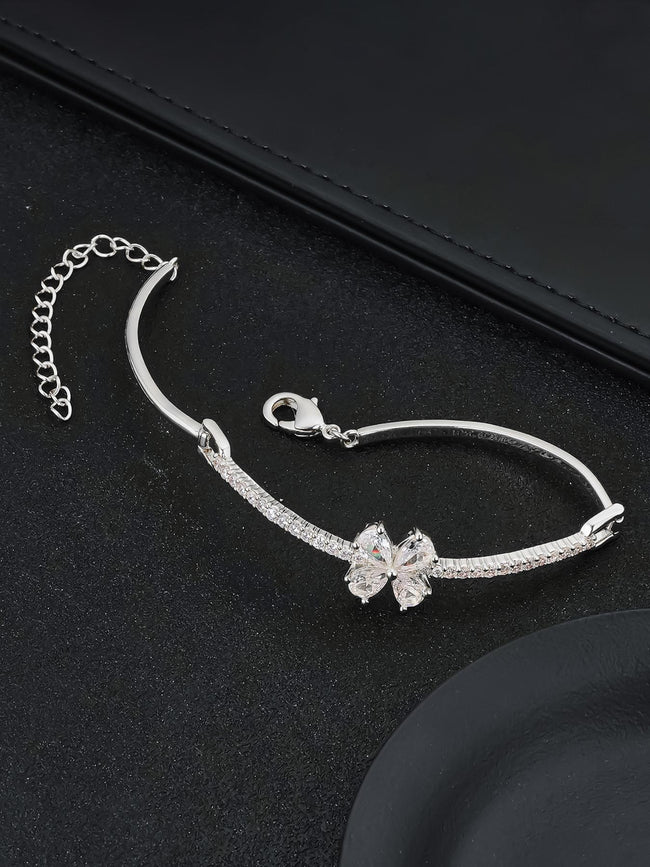Multicolor Flower CZ Statement Bracelet Main Image