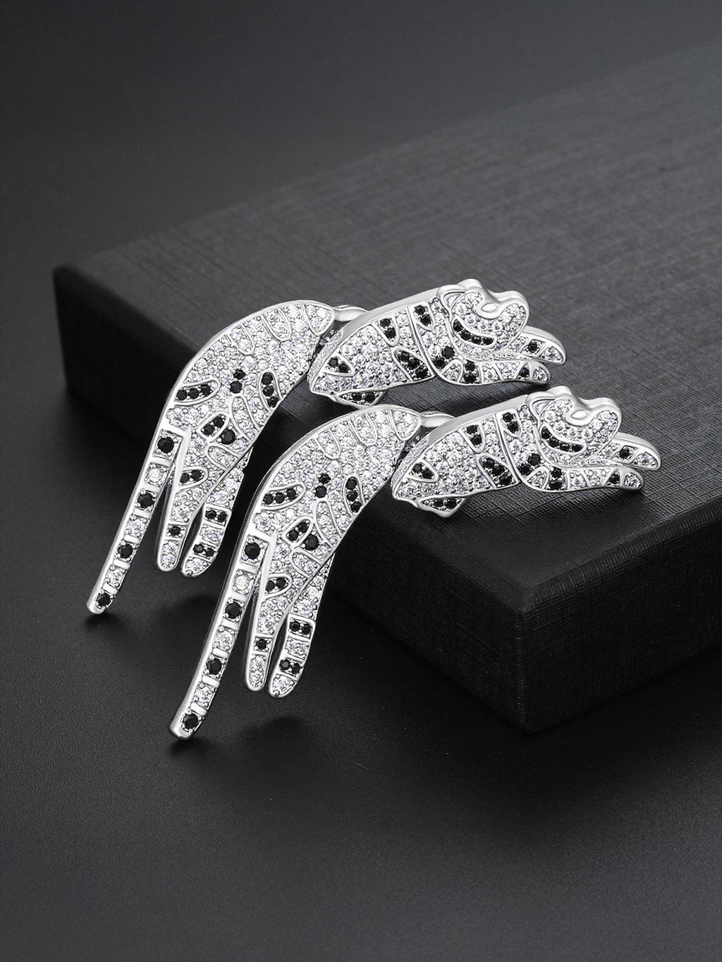 Iced Jumping Cat Stud Earrings