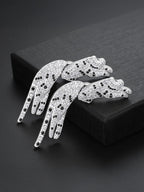 Iced Jumping Cat Stud Earrings