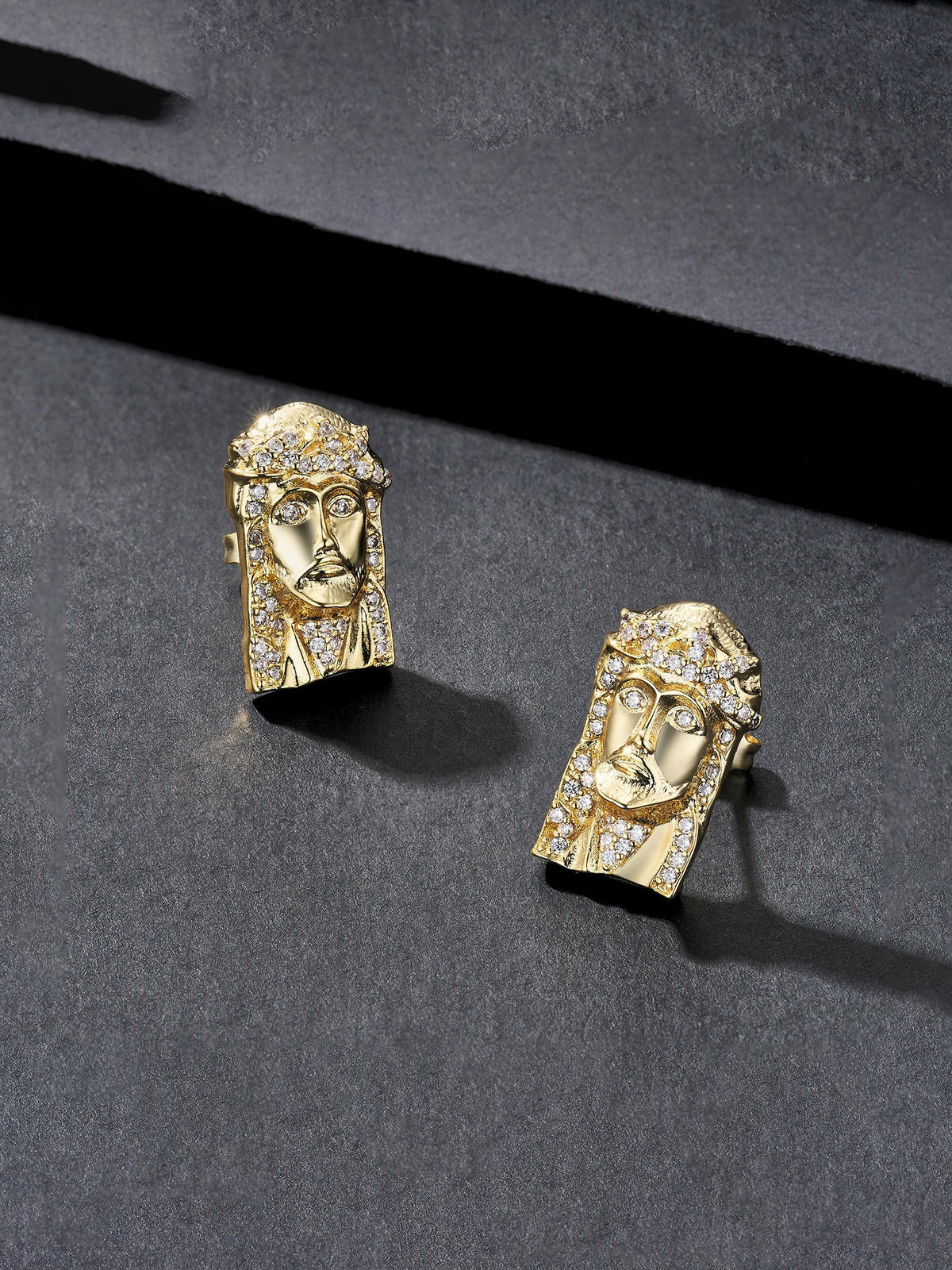 Relief Face Stud Earrings