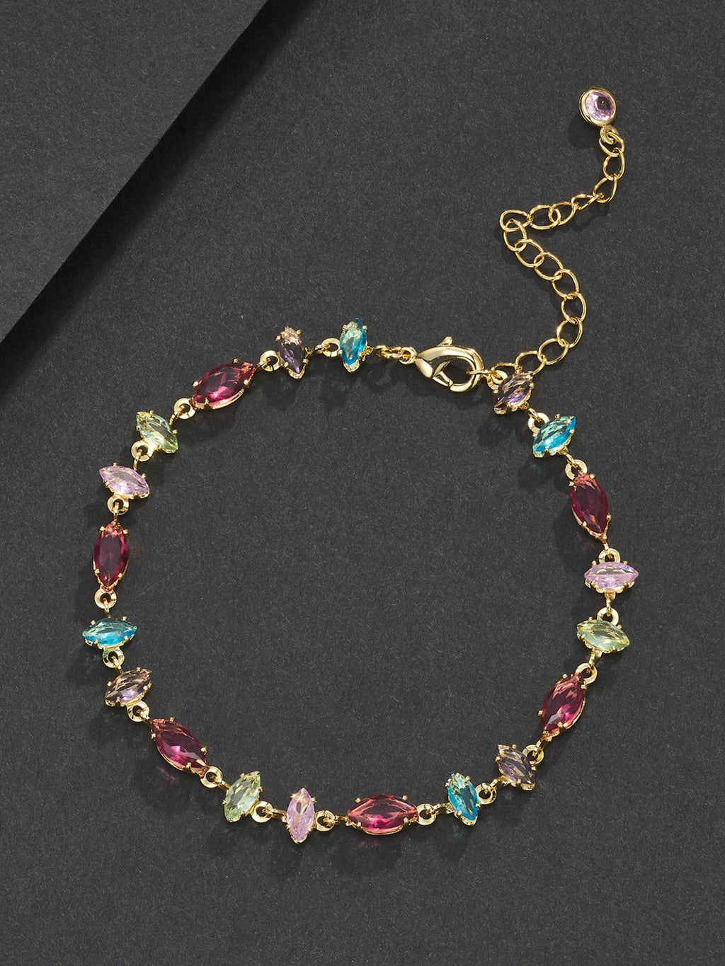 Multicolor Mixed-Cut Gemstone Bracelet