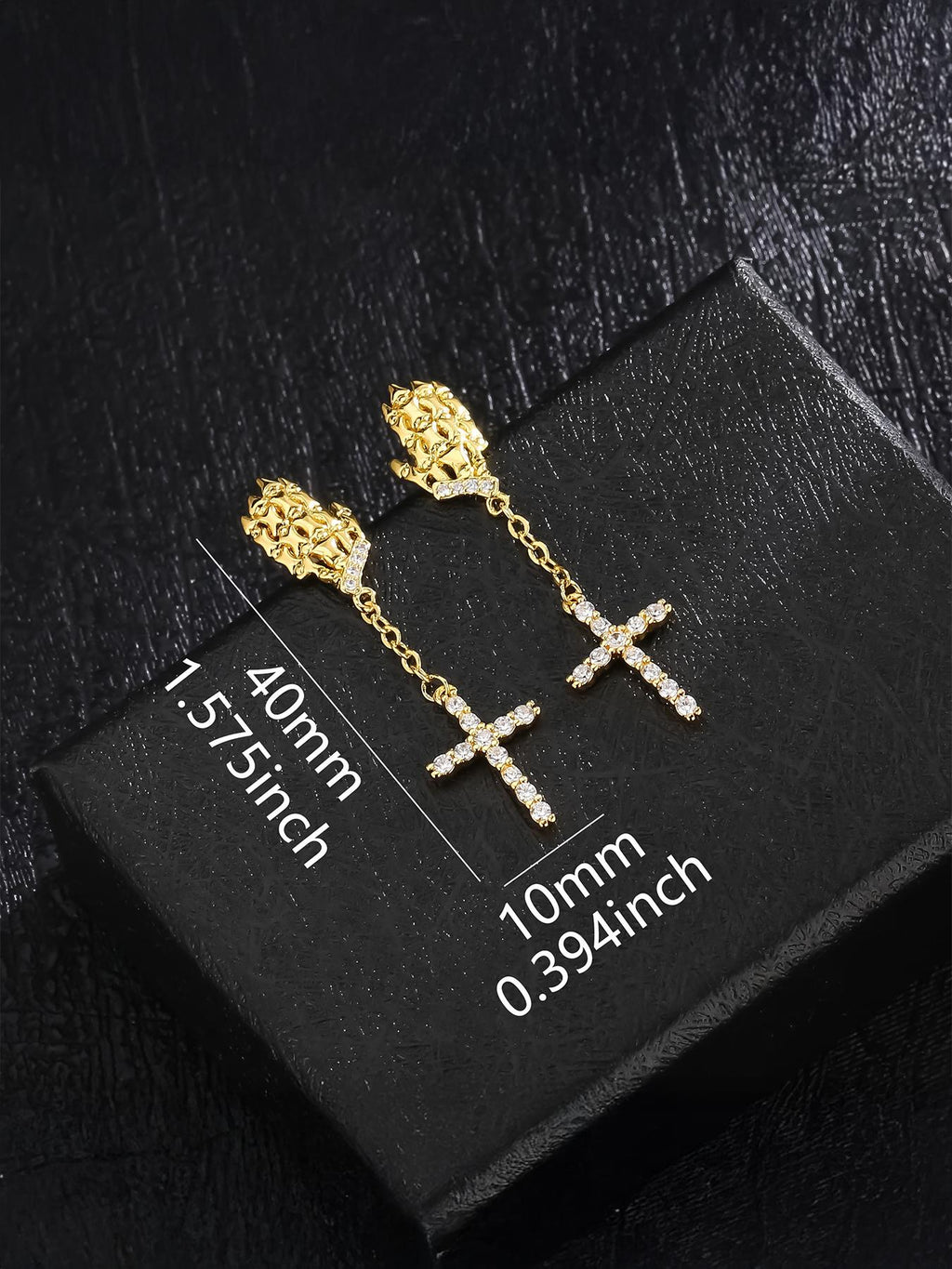 Skeleton Hand Cross Earrings