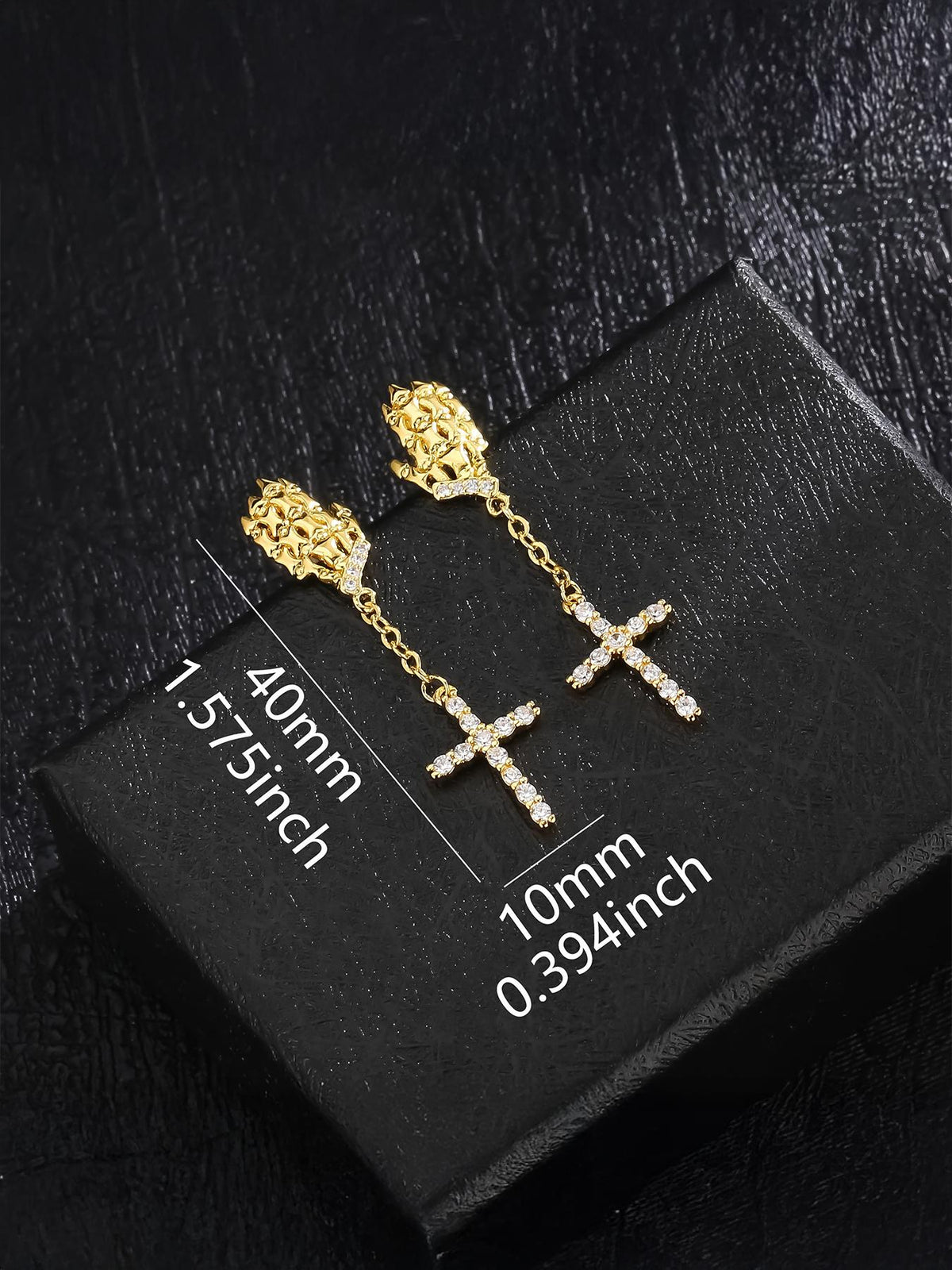 Skeleton Hand Cross Earrings