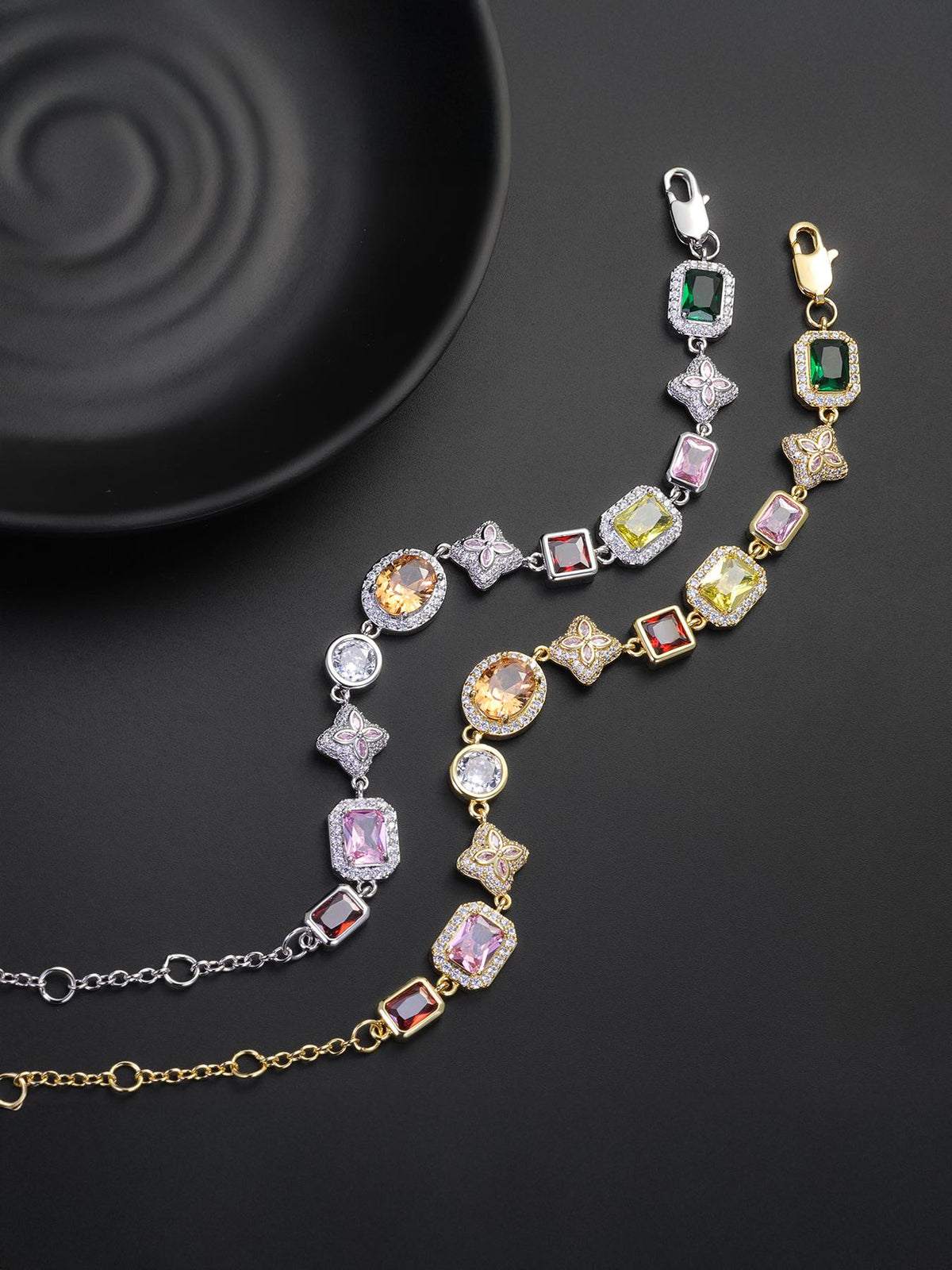 Flower Cross Tennis Bracelet