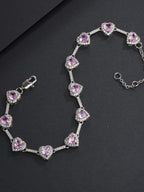 Pink Heart Charm Anklet Bracelet