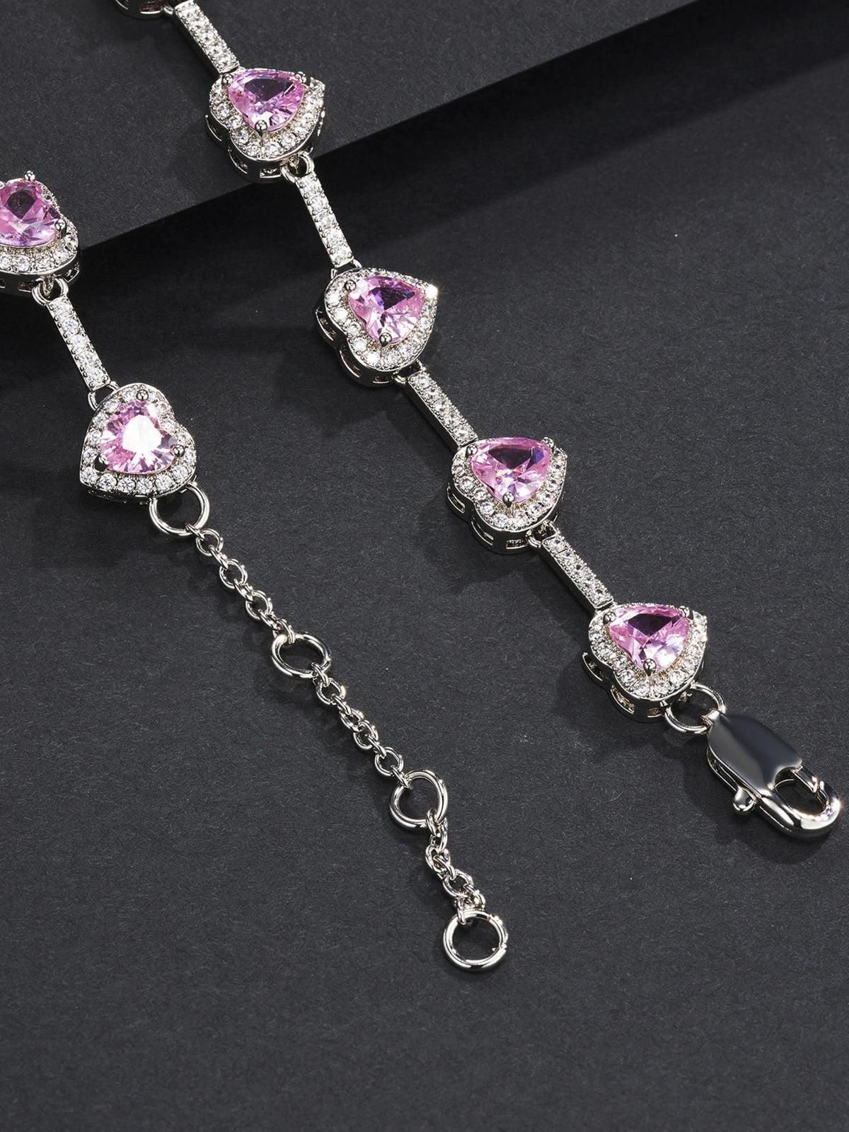Pink Heart Charm Anklet Bracelet