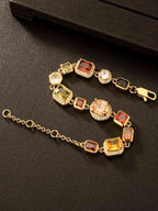 Multicolor Gemstone Link Bracelet