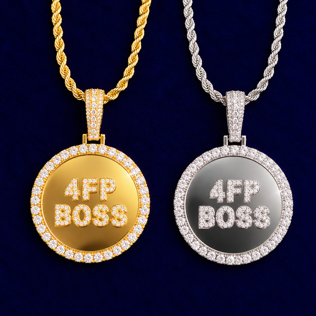 Custom Iced Out Letter Halo Medallion Pendant Main Image