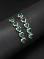 Iced Heart Drop Earrings