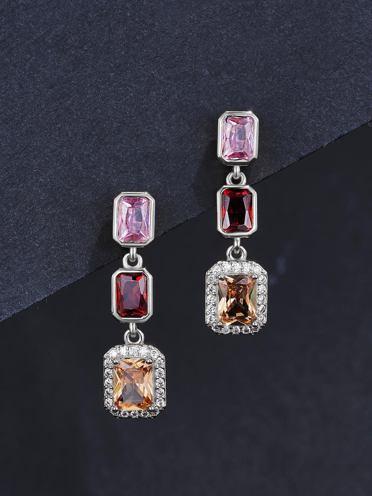 Colorful Iced Stud Earrings