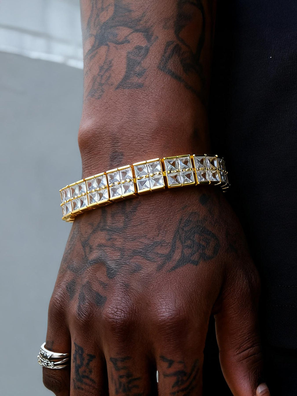 Double Row Cube CZ Bracelet
