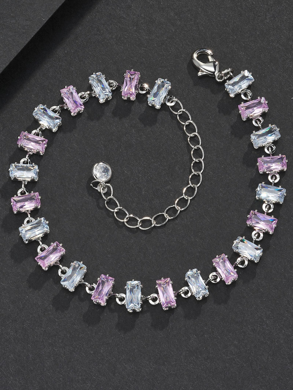 7mm Pink Baguette Bracelet