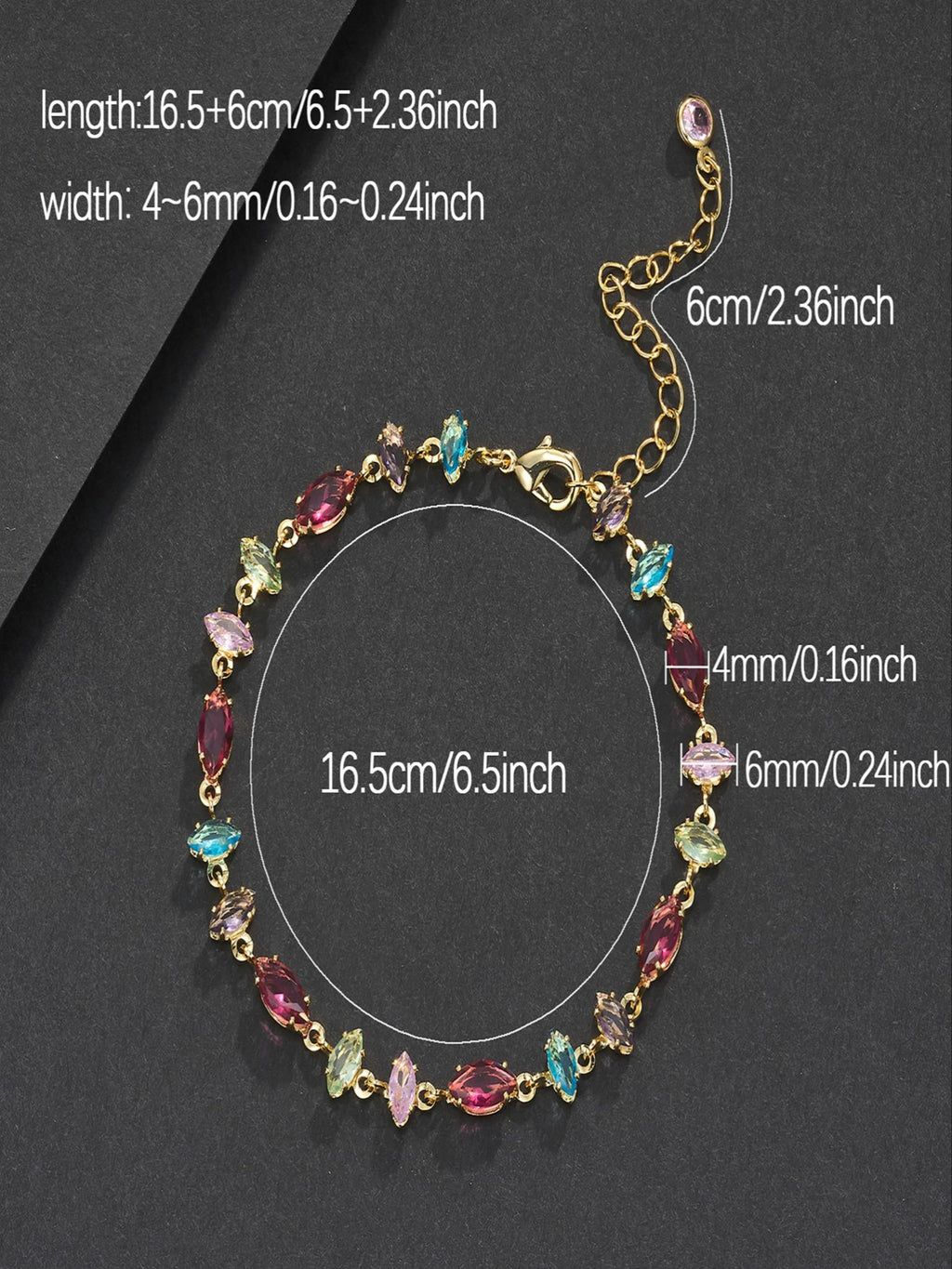 Multicolor Mixed-Cut Gemstone Bracelet