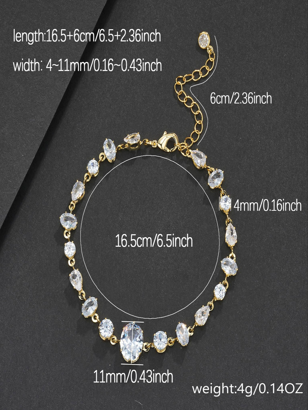 Oversized Oval Adjustable Luxe Bracelet
