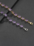 6mm Purple Heart CZ Statement Bracelet
