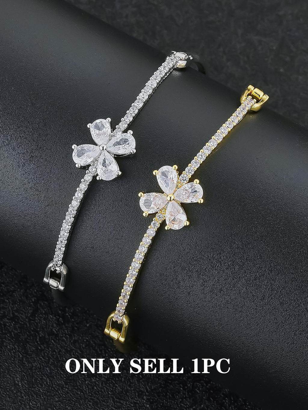 Multicolor Flower CZ Statement Bracelet