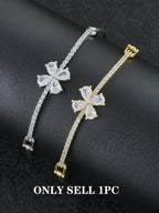 Multicolor Flower CZ Statement Bracelet