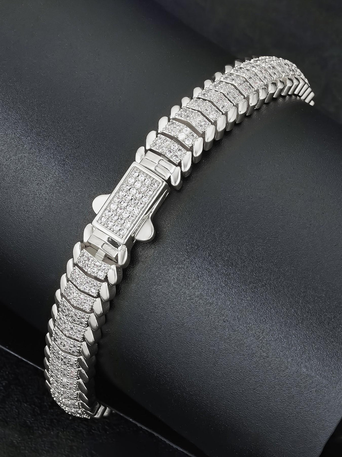 9MM Full-Iced Herringbone Bracelet
